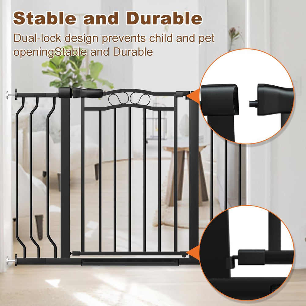 THEYFIRST durable metal gate delivers sturdy support for active children and pets.