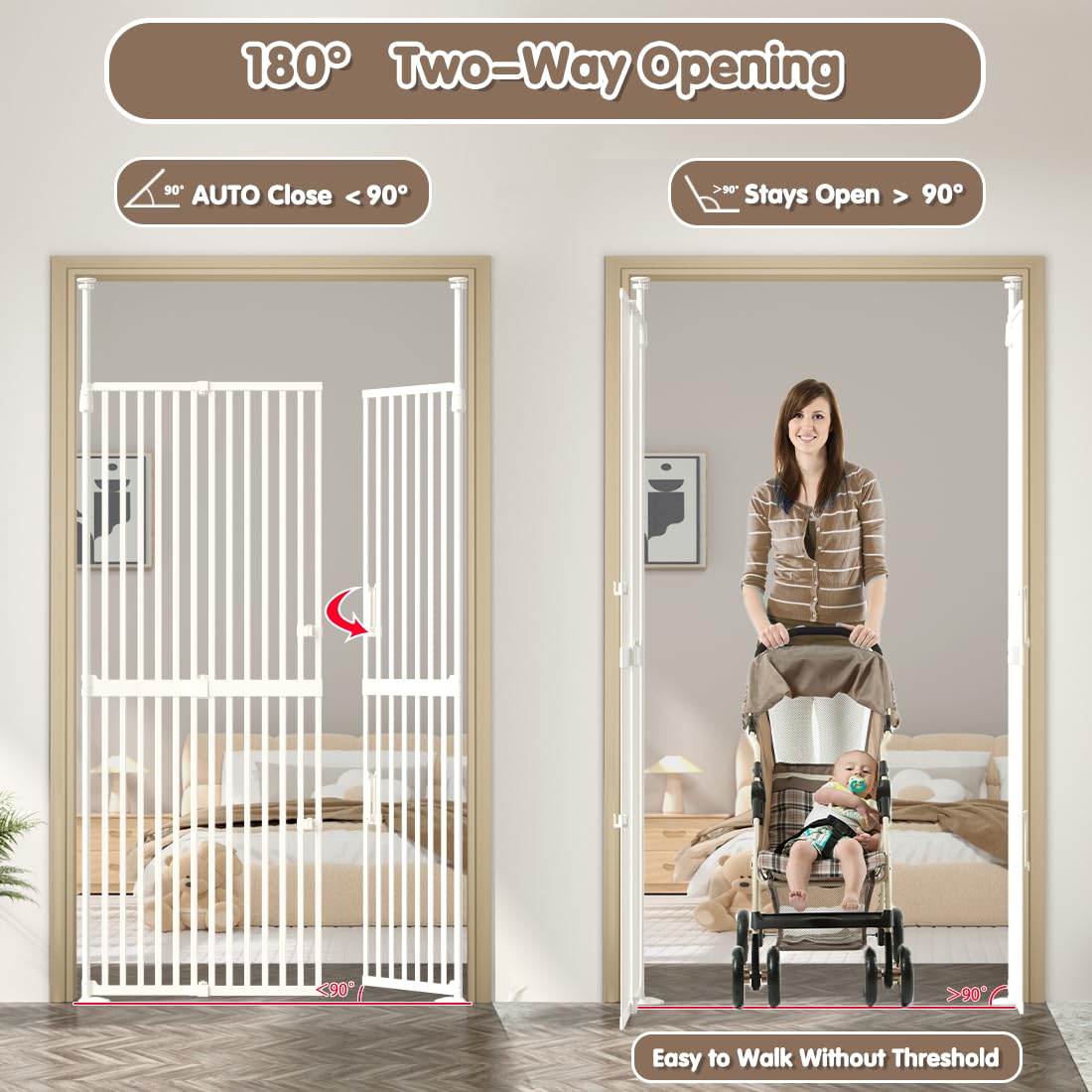 THEYFIRST large walk-thru gate enables smooth passage for people and pets
