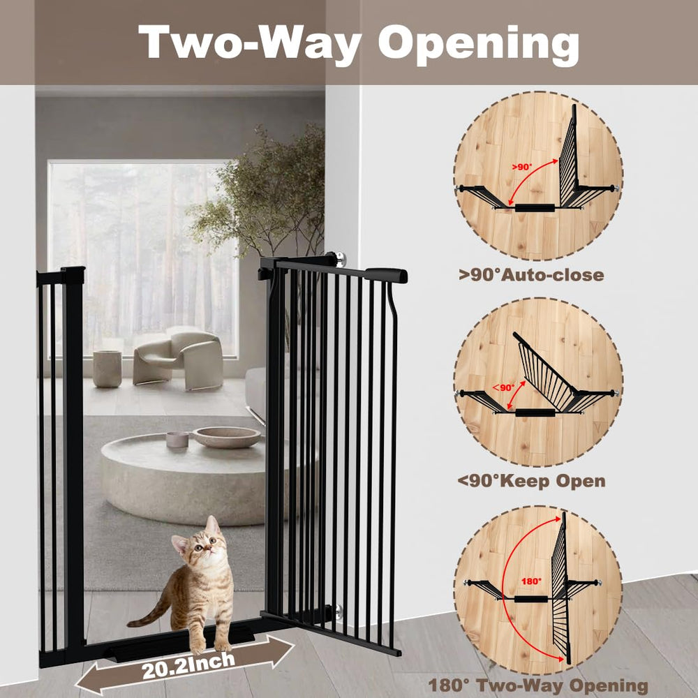THEYFIRST tall gate for stairs adds safety for toddlers and pets.