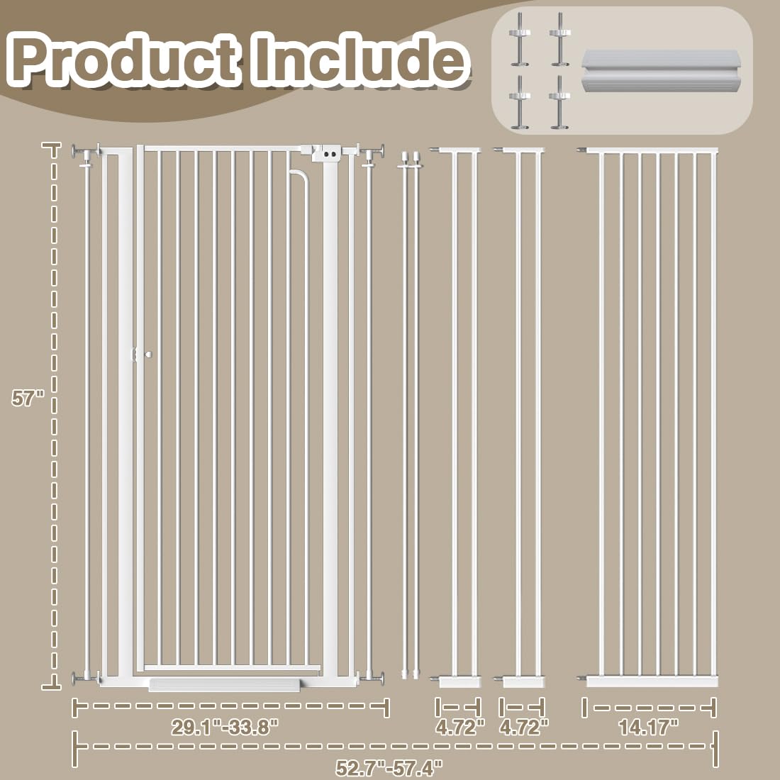 TheyFirst white indoor pet gate, blends with decor and handles daily use.