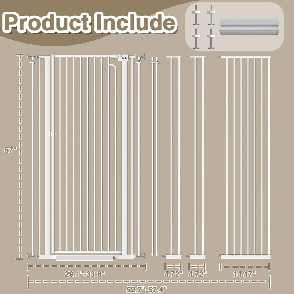 TheyFirst white indoor pet gate, blends with decor and handles daily use.