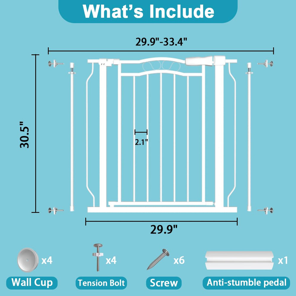 THEYFIRST wide baby gate in doorways offers wide clearance and clear visibility for busy households.