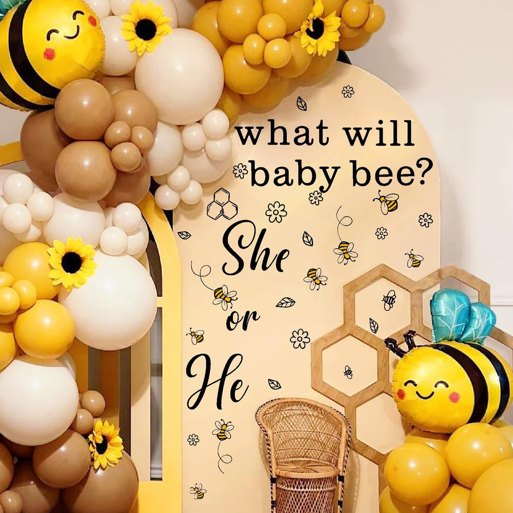 THEYGE Baby Shower Welcome Sign Decal creates inviting bee-themed entry.