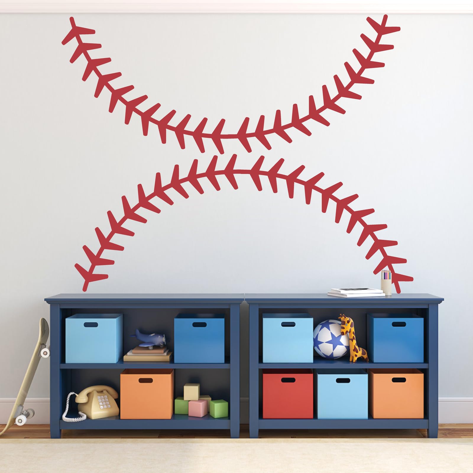 Theyge baseball wall stickers 4 sheets versatile application across walls and furniture.