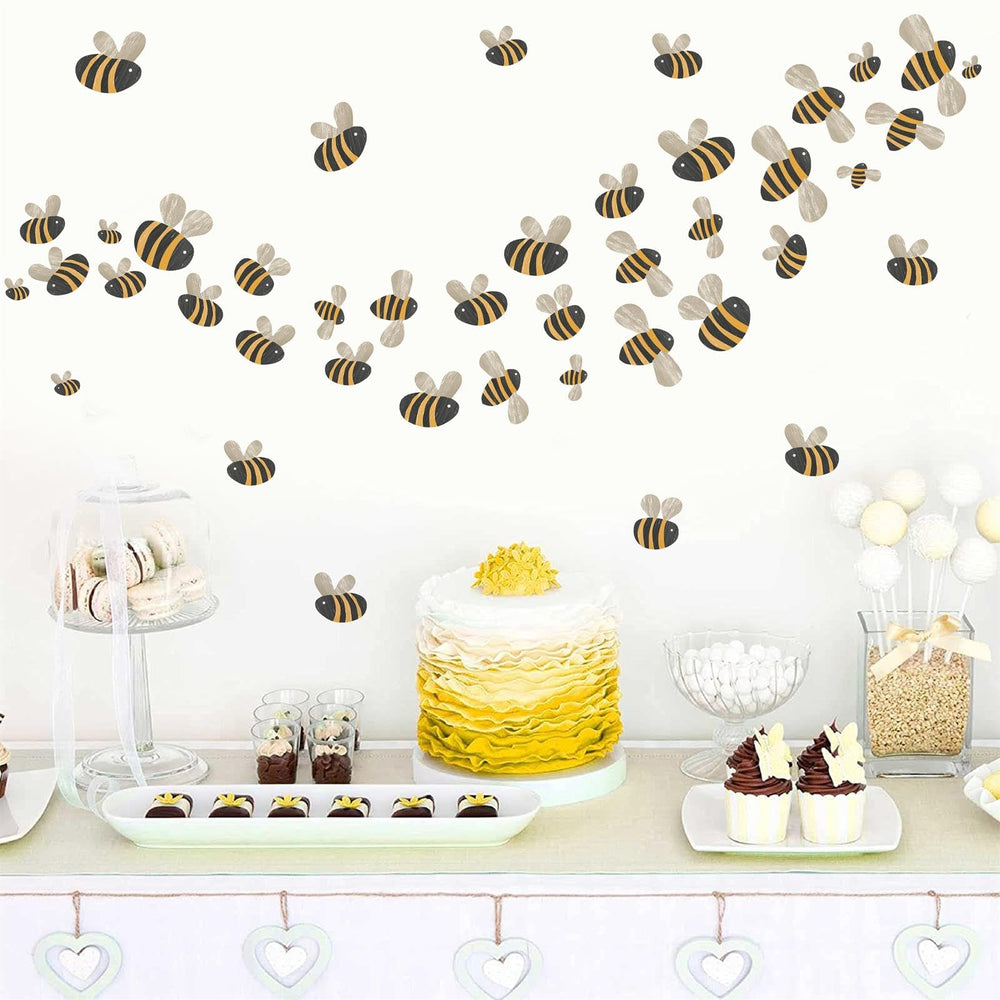 THEYGE boho bee wall decals for nursery soft watercolor style