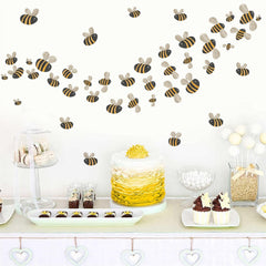 THEYGE boho bee wall decals for nursery soft watercolor style