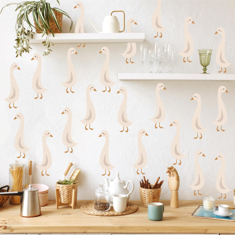 THEYGE boho-nursery-wall-decor-goose-duck adds whimsical charm to baby spaces.