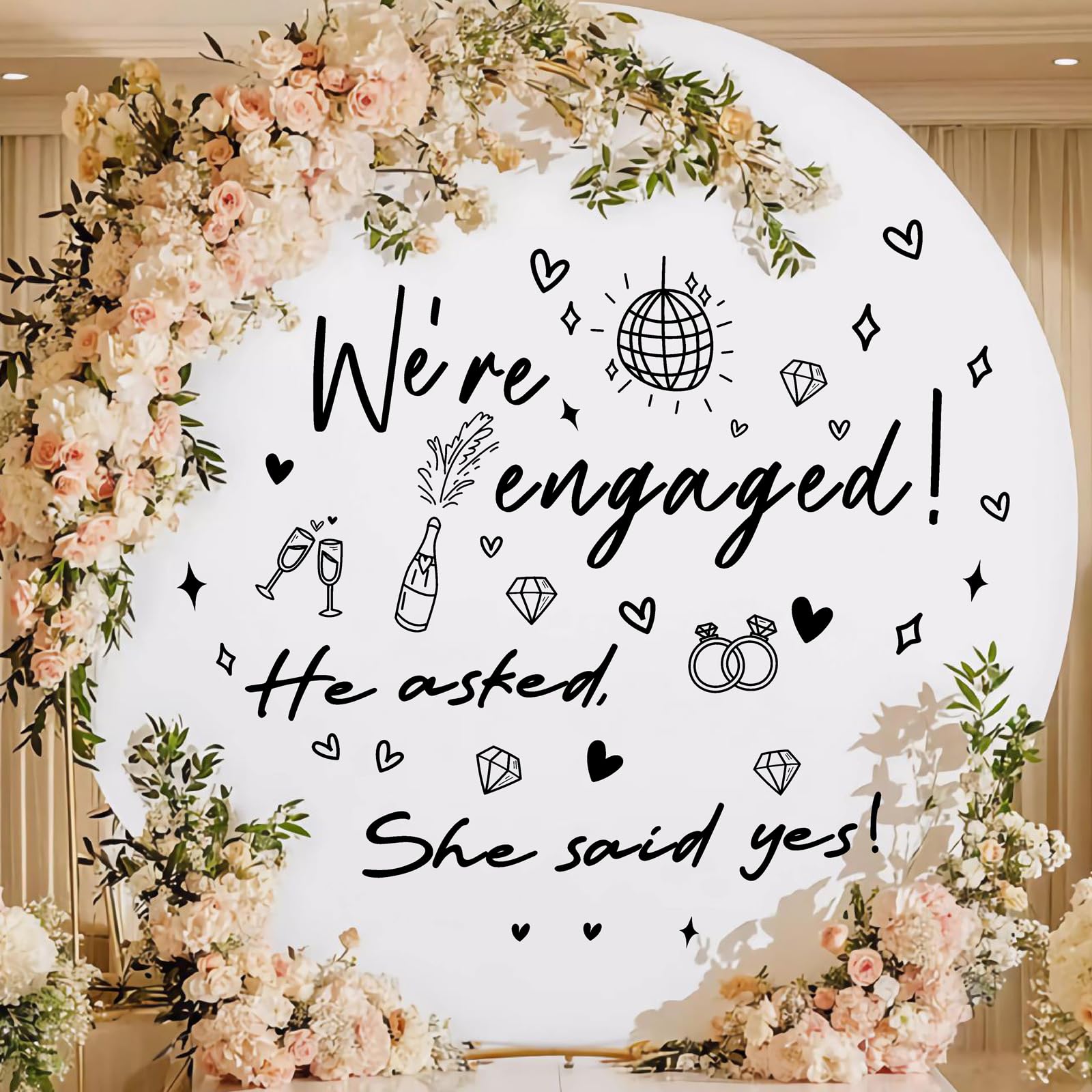 THEYGE engagement decal we are engaged wall sticker for wedding backdrops and photo spots.