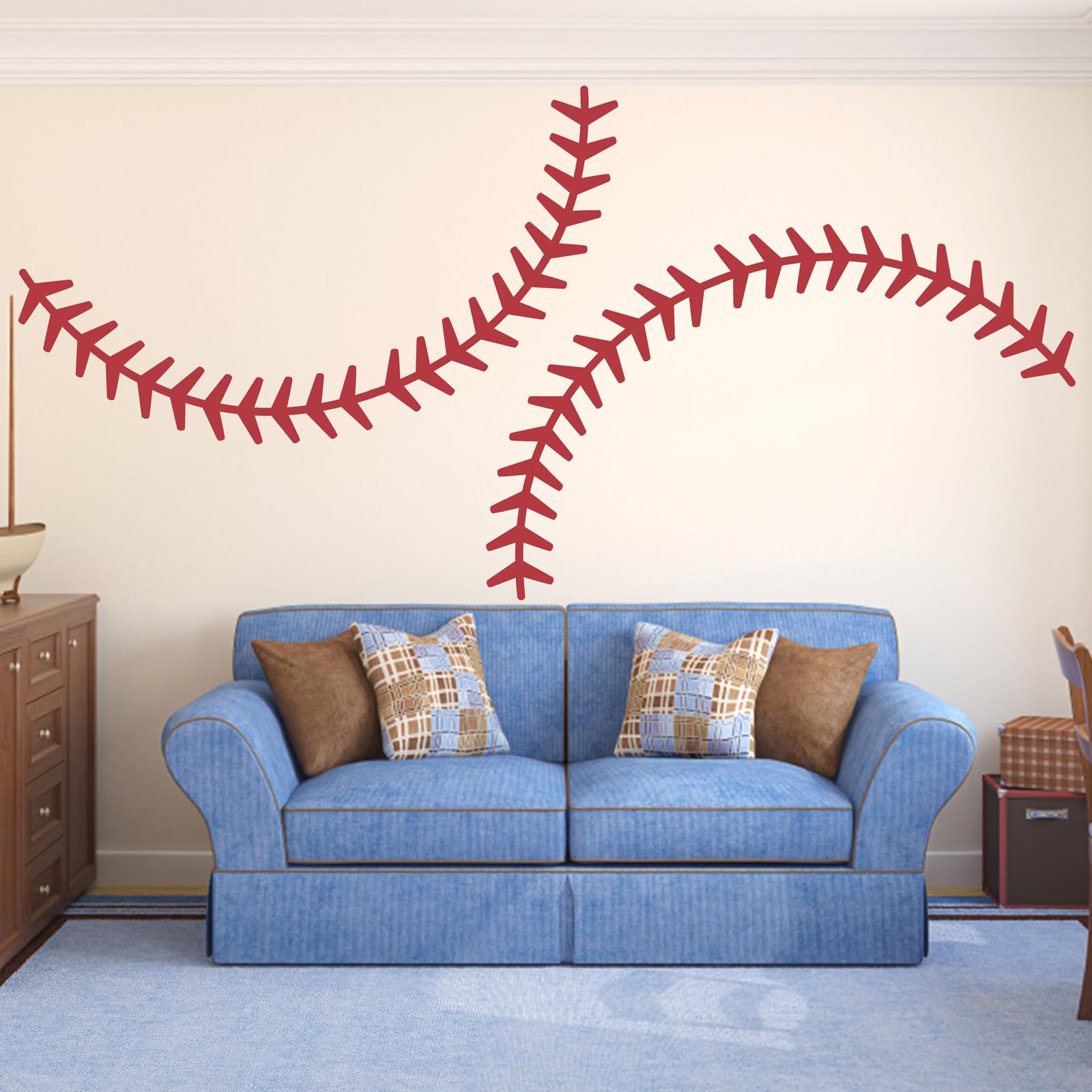 Theyge extra large baseball wall sticker peel and stick easy removal.