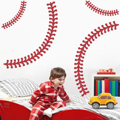 THEYGE extralarge baseball stitches decal adds dramatic pattern for playrooms and bedrooms
