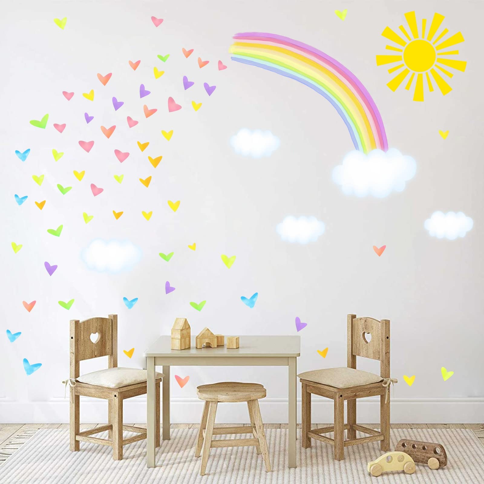 THEYGE girls' room decor rainbow enhances imagination and color coordination.