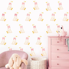THEYGE boho goose decals with pink bow brighten baby rooms