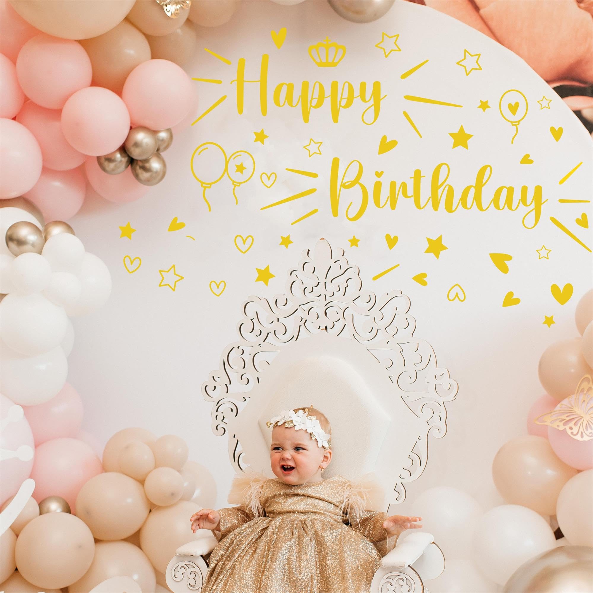 THEYGE door/window glass decal gold boost for party ambiance