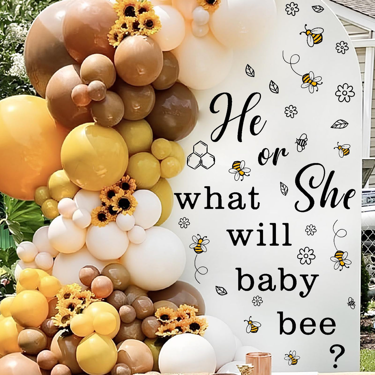 THEYGE He Or She Sign Decal on-wall sign for playful gender reveal décor.