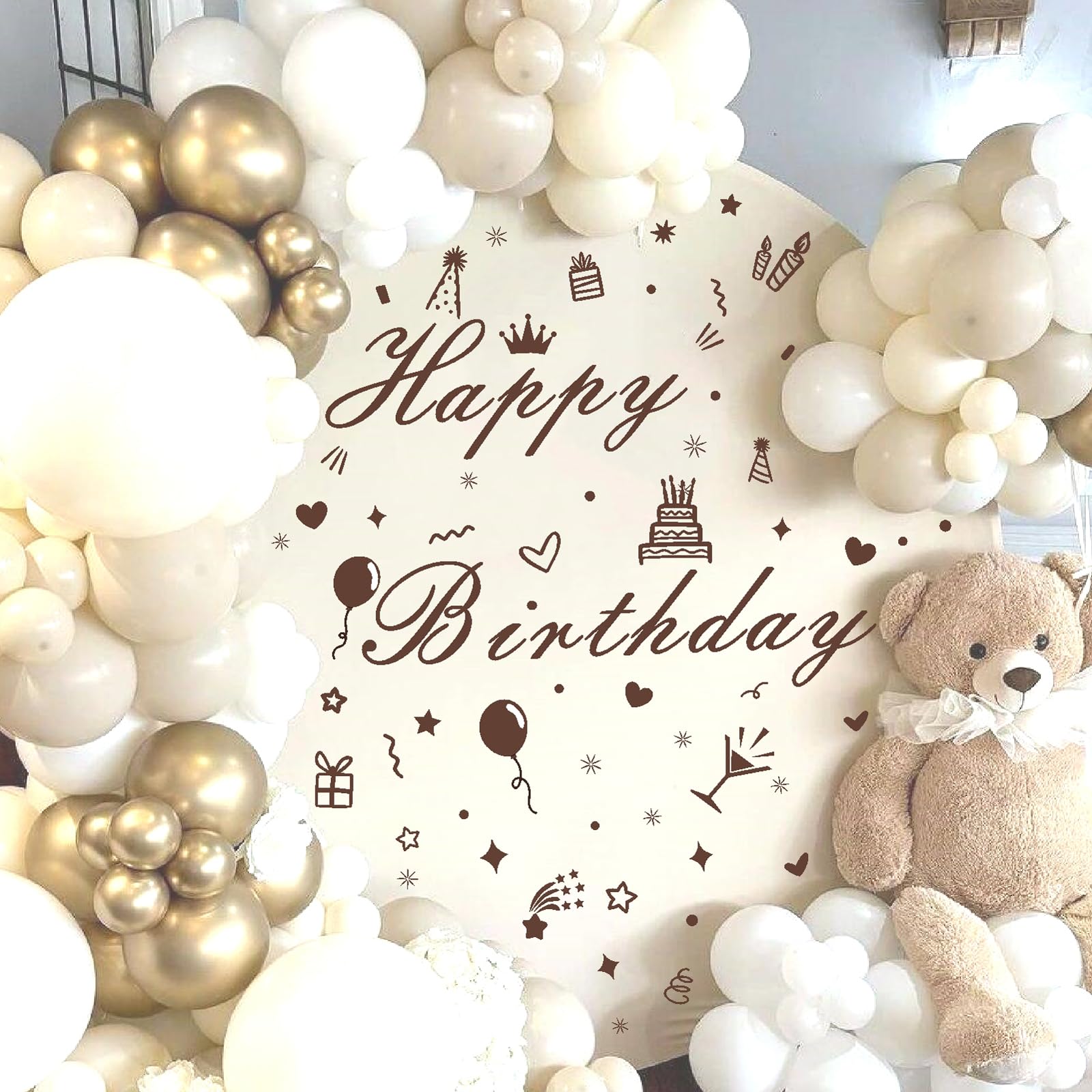 THEYGE neutral brown wall stickers suitable for gender-neutral party themes