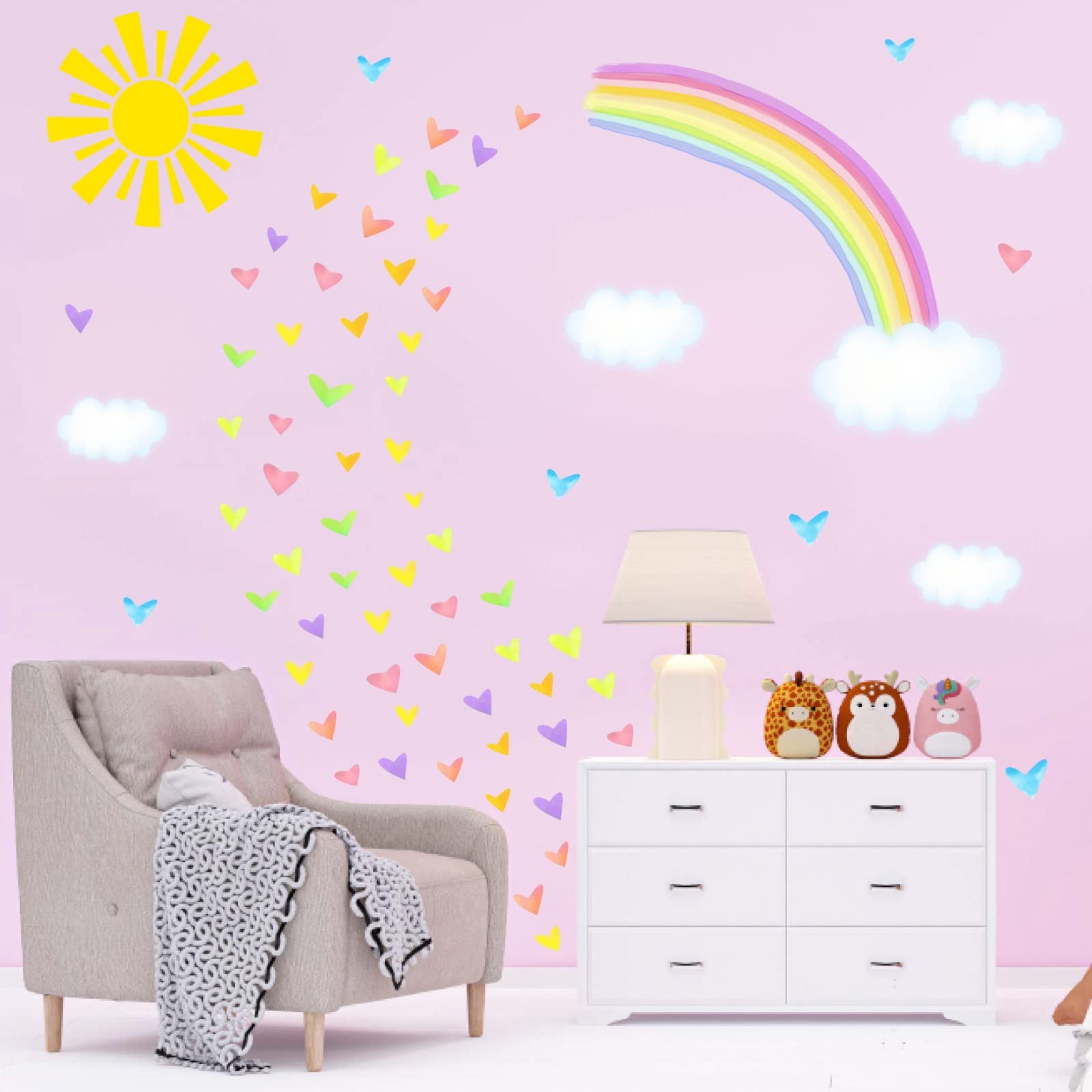 THEYGE nursery-playroom wall stickers install quickly, expanding styling options.