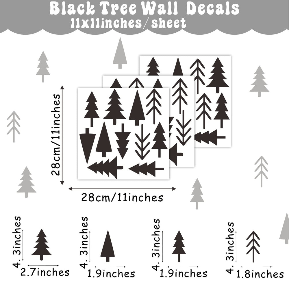 THEYGE pine tree wall decal bedroom decor brings nature-inspired calm to sleeping spaces.