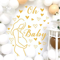 THEYGE-oh-baby-sign offers celebratory message for baby shower backdrops.