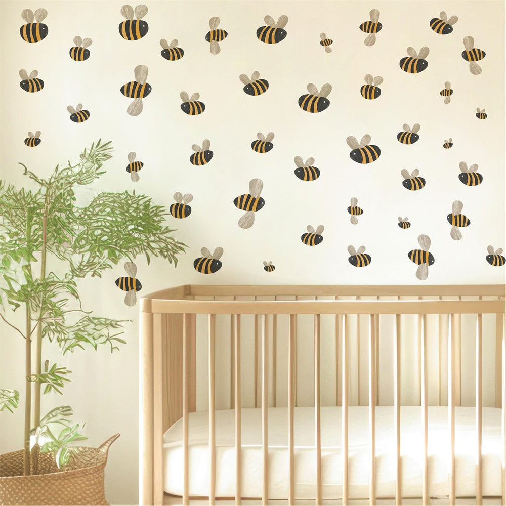 THEYGE removable wall decals for baby bedroom bee accents