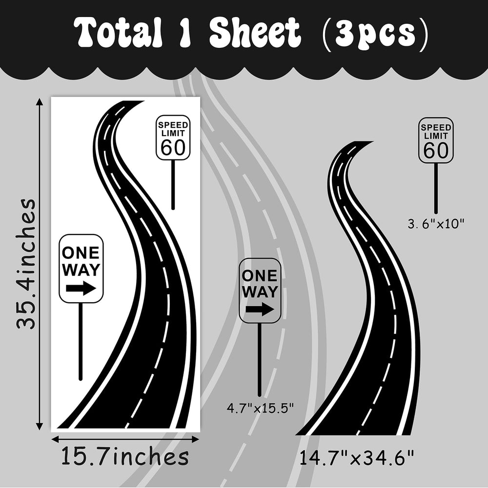 THEYGE road-sign-wall-decals-bedroom-nursery-set-up shows easy placement in kids' rooms or nurseries.