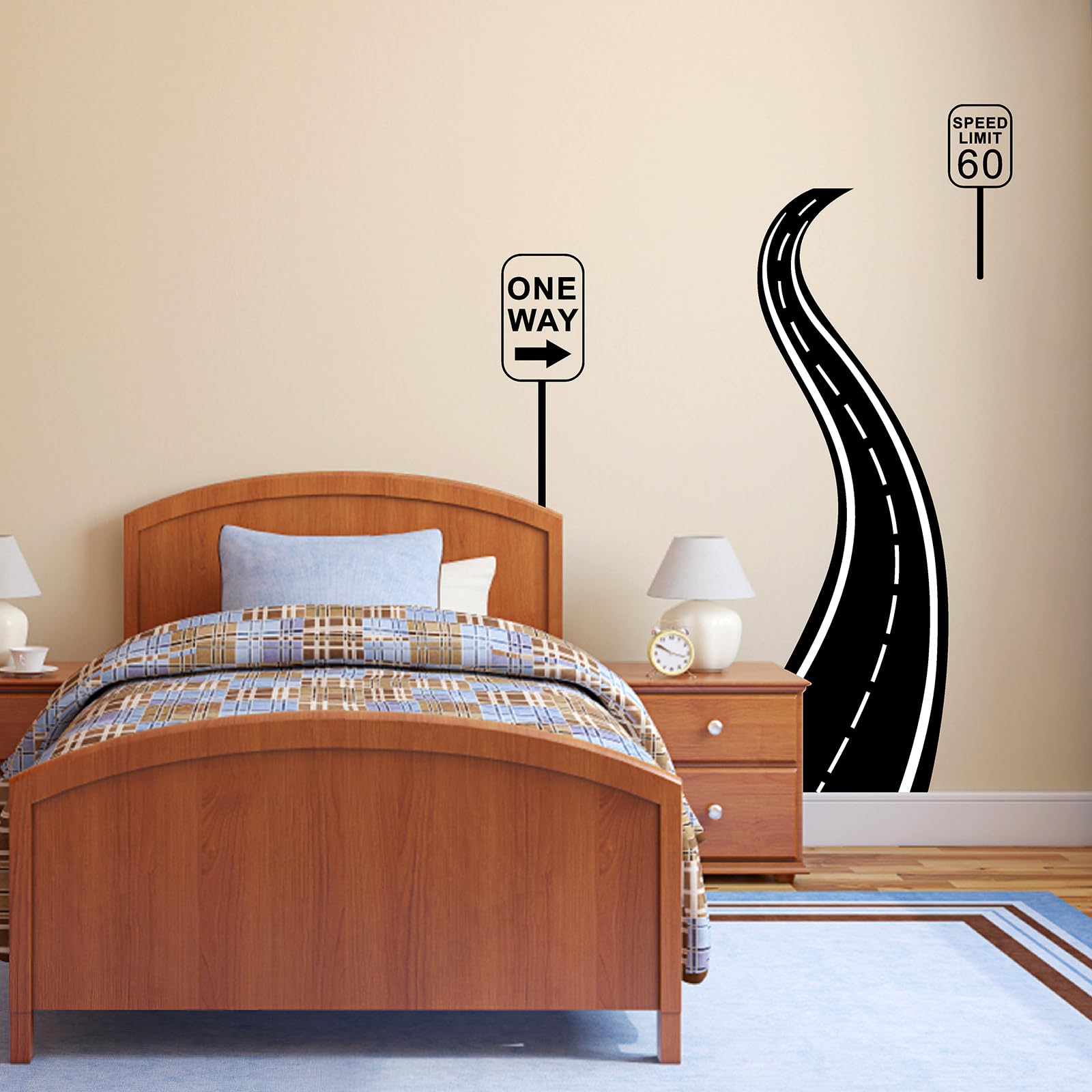 THEYGE road-wall-decals-on-walls-windows-doors highlights versatility for walls, windows, doors, and more.
