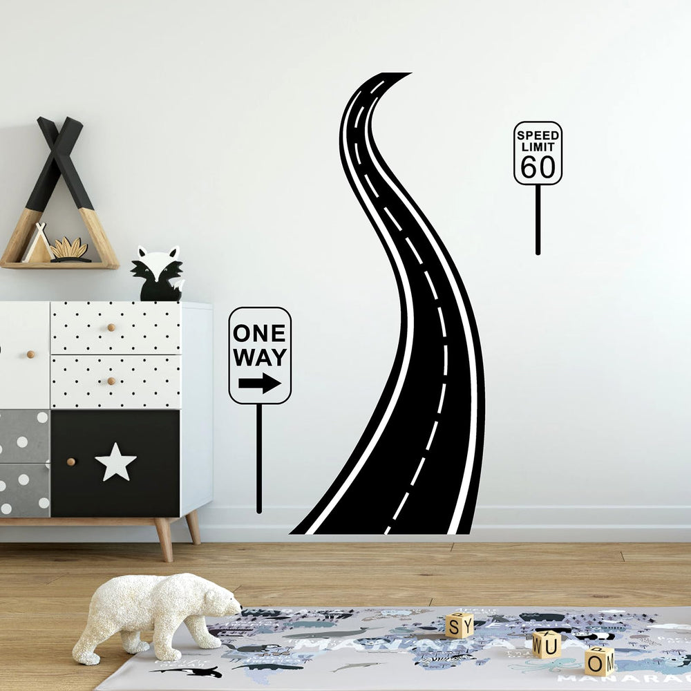 THEYGE road-wall-stickers-waterproof-vinyl offers durable, easy-to-clean decor for active spaces.