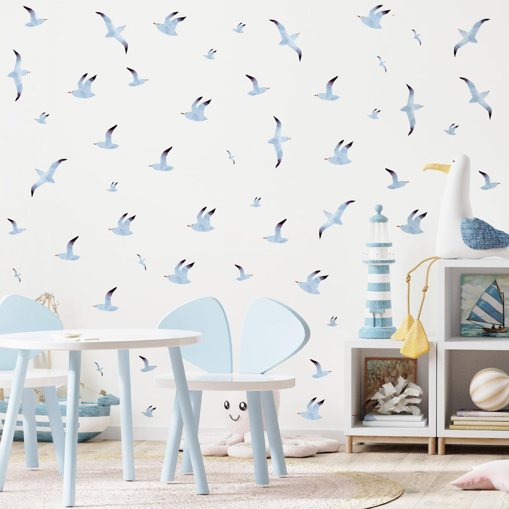 THEYGE Boho nursery seagull wall decal for kids' room charm