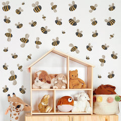 THEYGE small yellow bee stickers cartoon accents for playful rooms