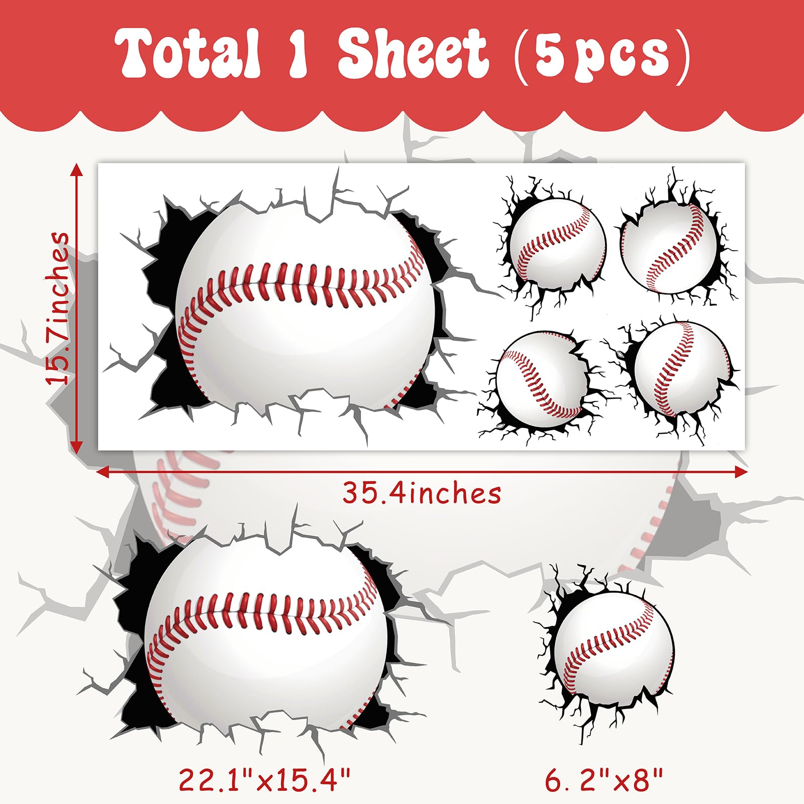 THEYGE sport-themed wall stickers spark a sports corner in kids' rooms.