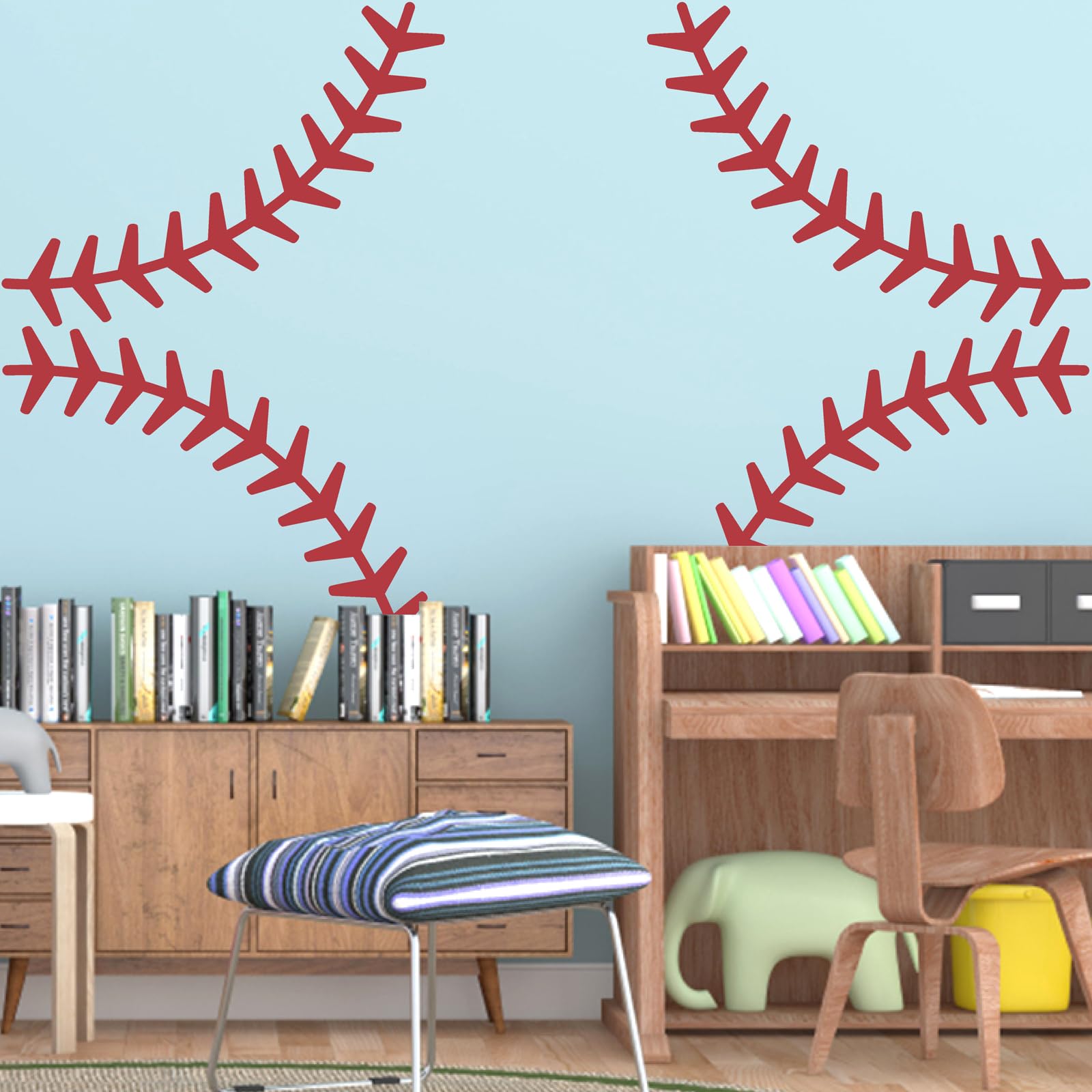 Theyge vinyl baseball room decor sport theme ideal for playrooms and game rooms.