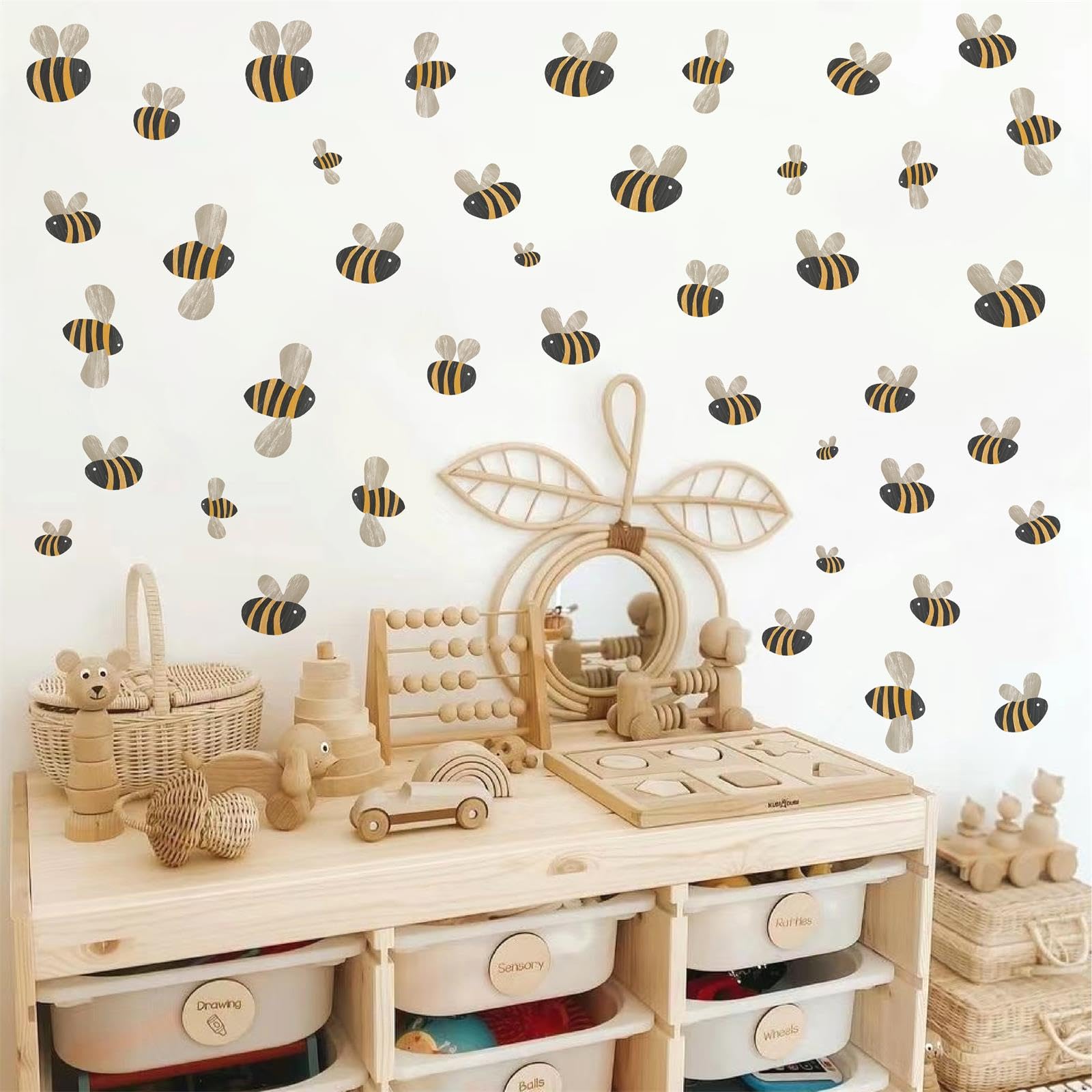 THEYGE watercolor bee DIY window stickers for windows and glass surfaces