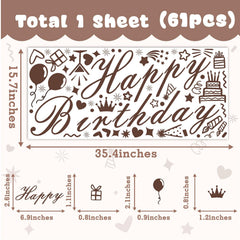 THEYGE waterproof PVC birthday decals resist moisture for versatile indoor use