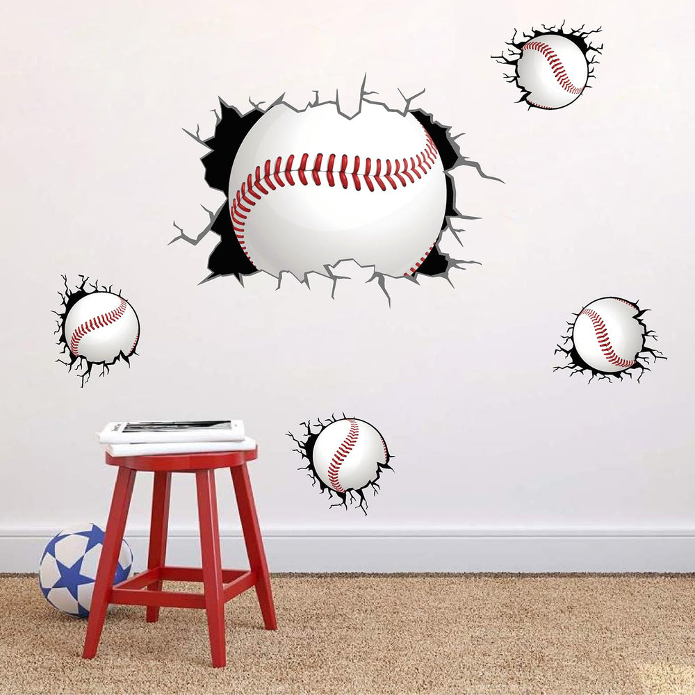 THEYGE big baseball wall decals apply on clean surfaces for quick setup.