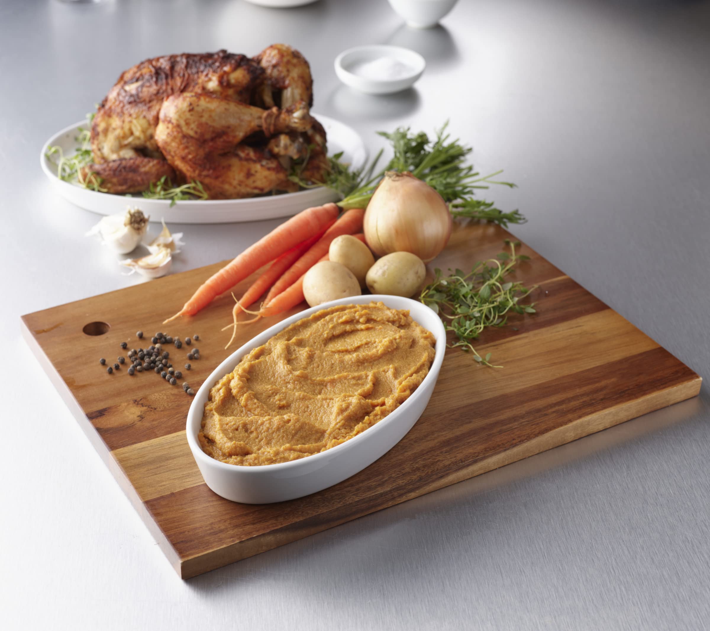 Thick & Easy Purees plated meal shows balanced nutrition for easy dining