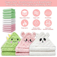 Thickened baby towels set fabric-closeup — plush fibers provide a soft, comforting touch