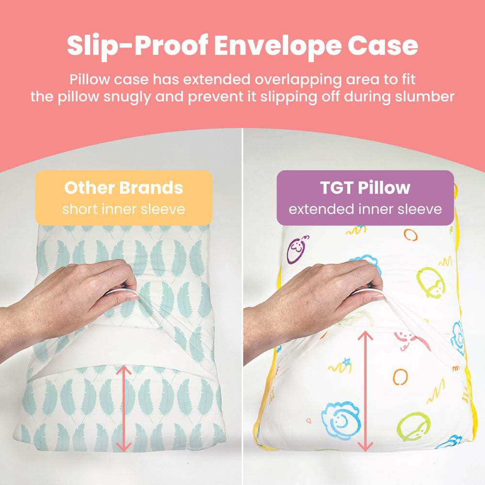 THINK GOOD TOTS bamboo-rayon pillowcase texture highlights premium soft, hypoallergenic fabric