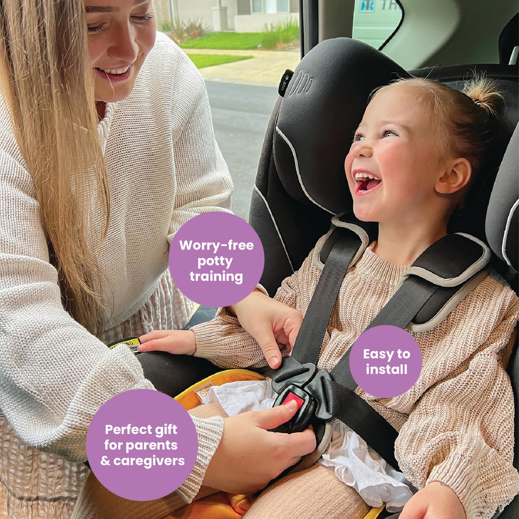 THINK GOOD TOTS Black Piddle Pad machine-washable makes cleanup quick after accidents.