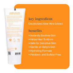 Thinkbaby Aloe Vera Gel texture demonstrates fast absorption and non-greasy after-sun care.