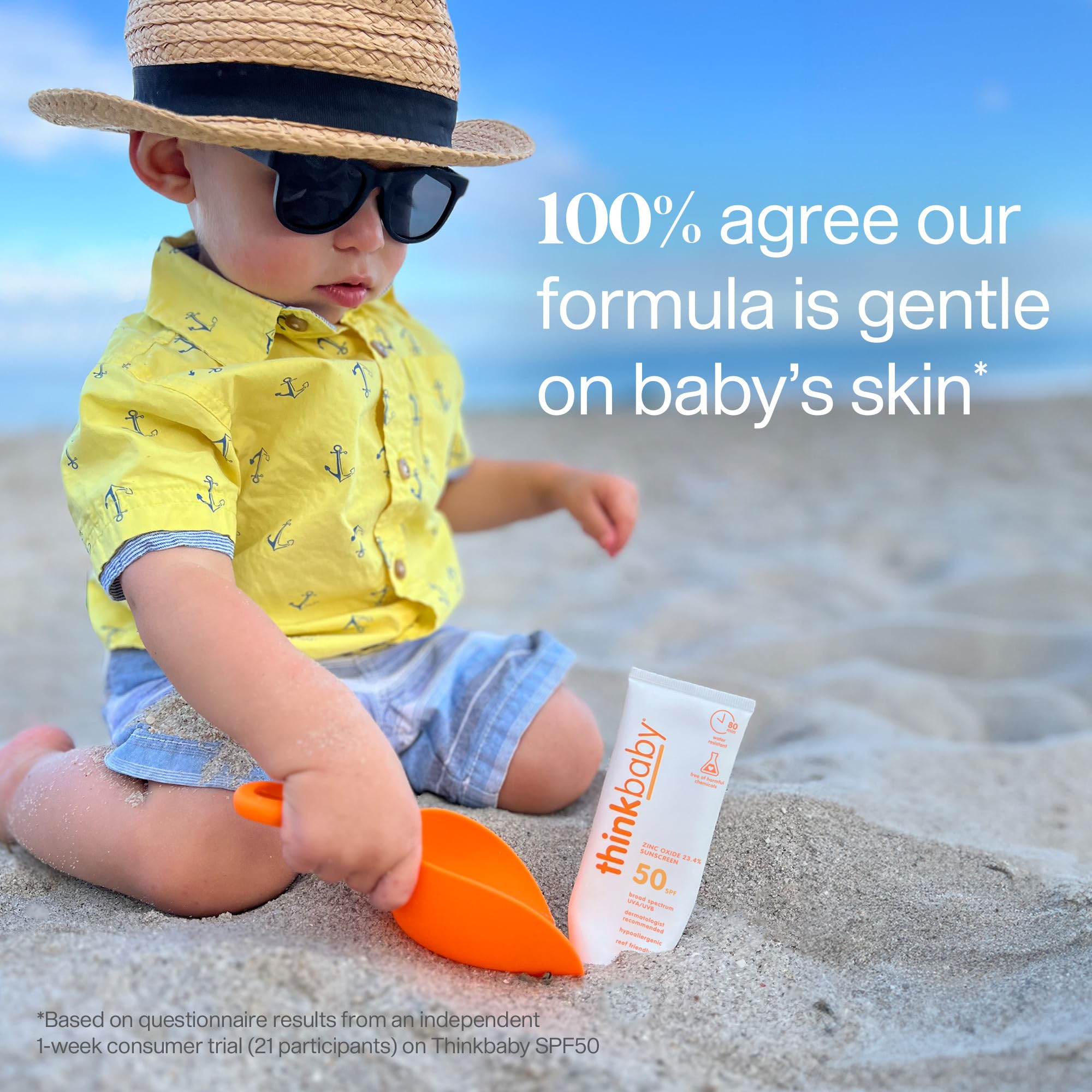 Thinkbaby certifications badges show cruelty-free, vegan skincare standards