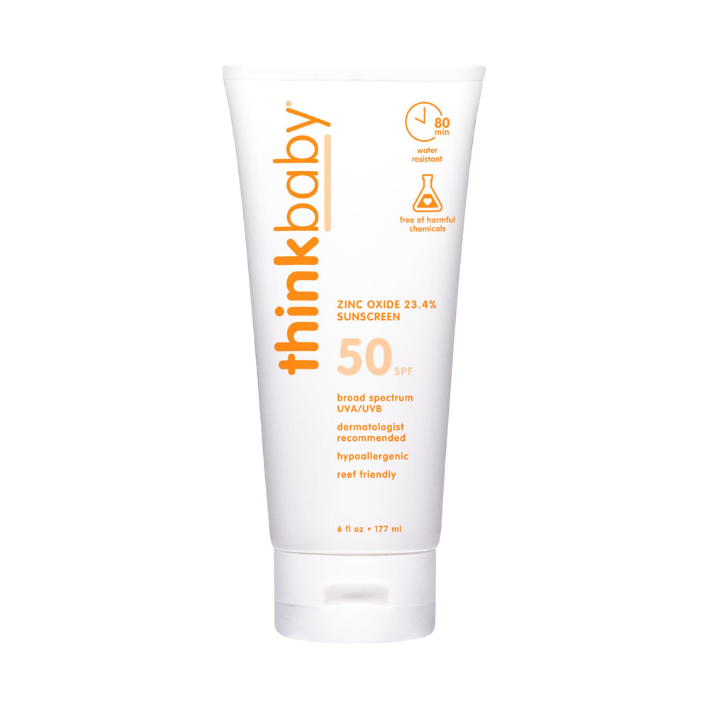 Thinkbaby SPF50+ sunscreen jar cap provides reliable protection for baby's delicate skin