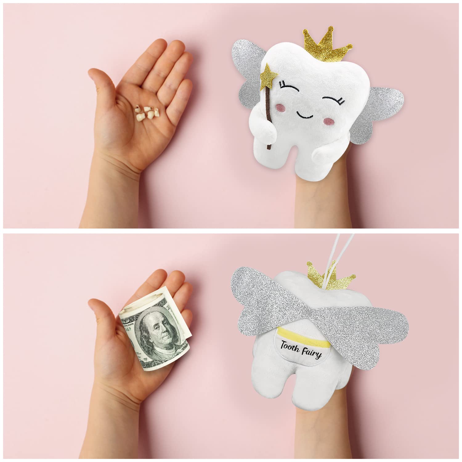 Thootyriaf Tooth Fairy Doll with wand and crown for gift ready bedtime rituals