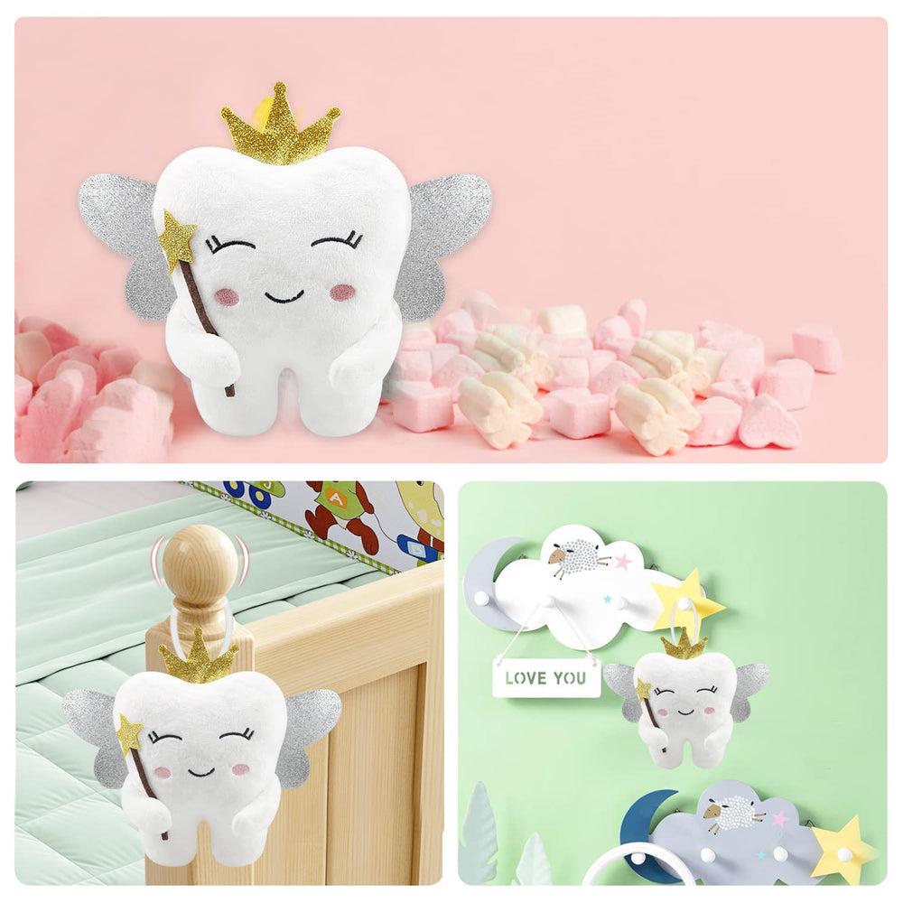 Thootyriaf Tooth Fairy Pillow embroidered wings and crown add whimsical charm