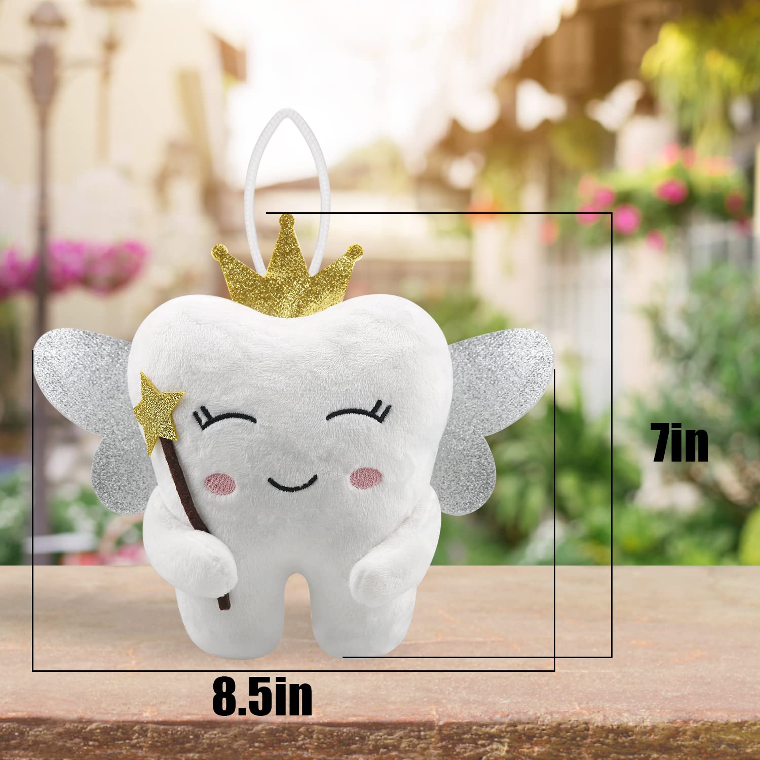 Thootyriaf Tooth Fairy Pillow size 8.5 by 7 inches is cuddly