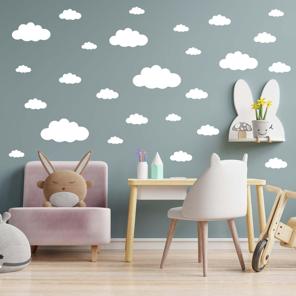 thovorrnl cloud wall decal large clouds close-up demonstrating easy DIY application.