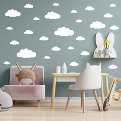 thovorrnl cloud wall decal large clouds close-up demonstrating easy DIY application.