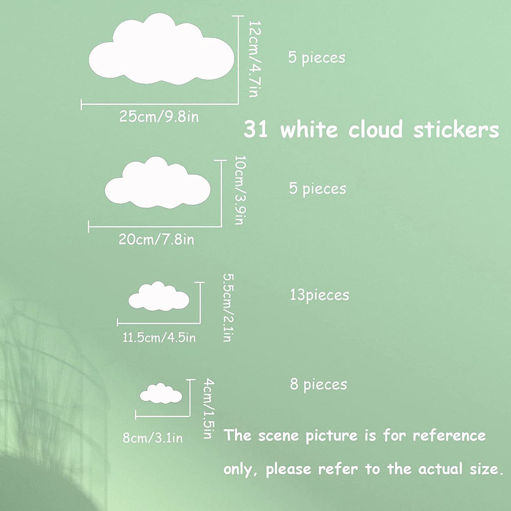 thovorrnl Big Clouds wall decal on wall demonstrates residue-free removal.