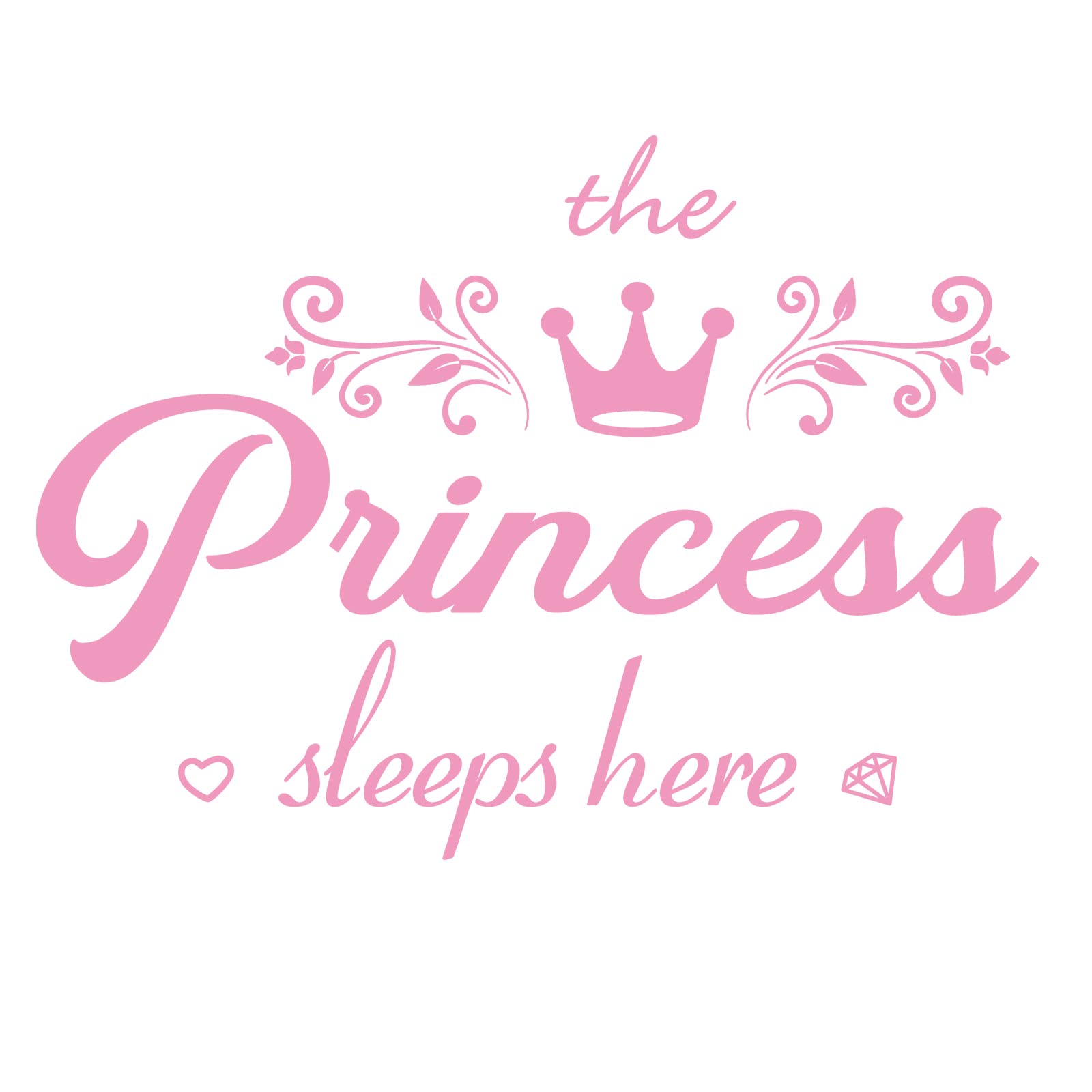 thovorrnl crown diamond wall decal princess sleep here pink on wall adds dreamy vibe