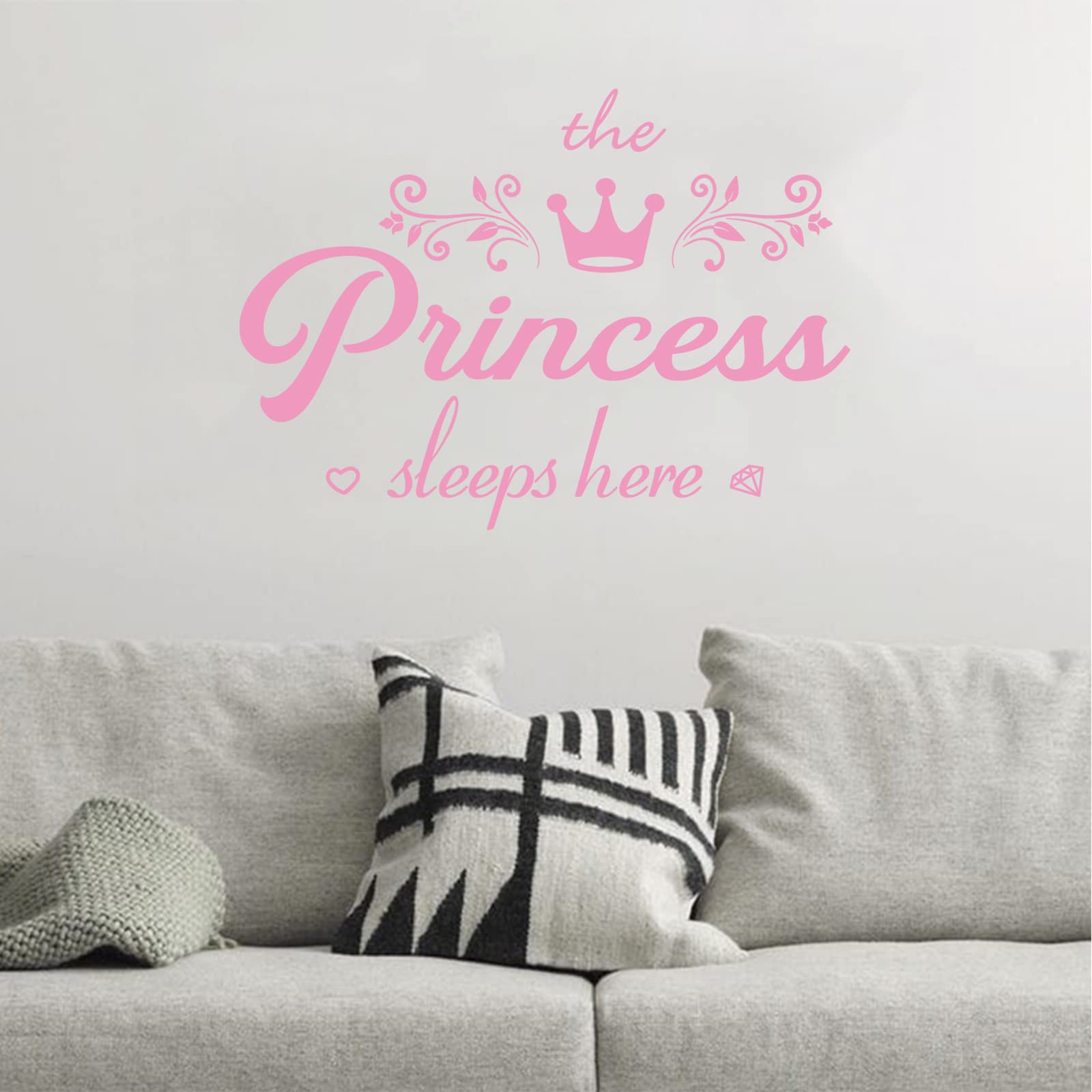 thovorrnl princess quote wall sticker closeup shows pink typography for kid rooms