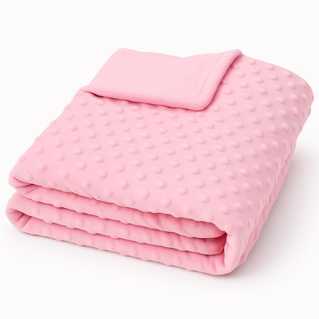 Threadart Minky Baby Blanket smooth side in light pink delivers plush snuggles for newborns.