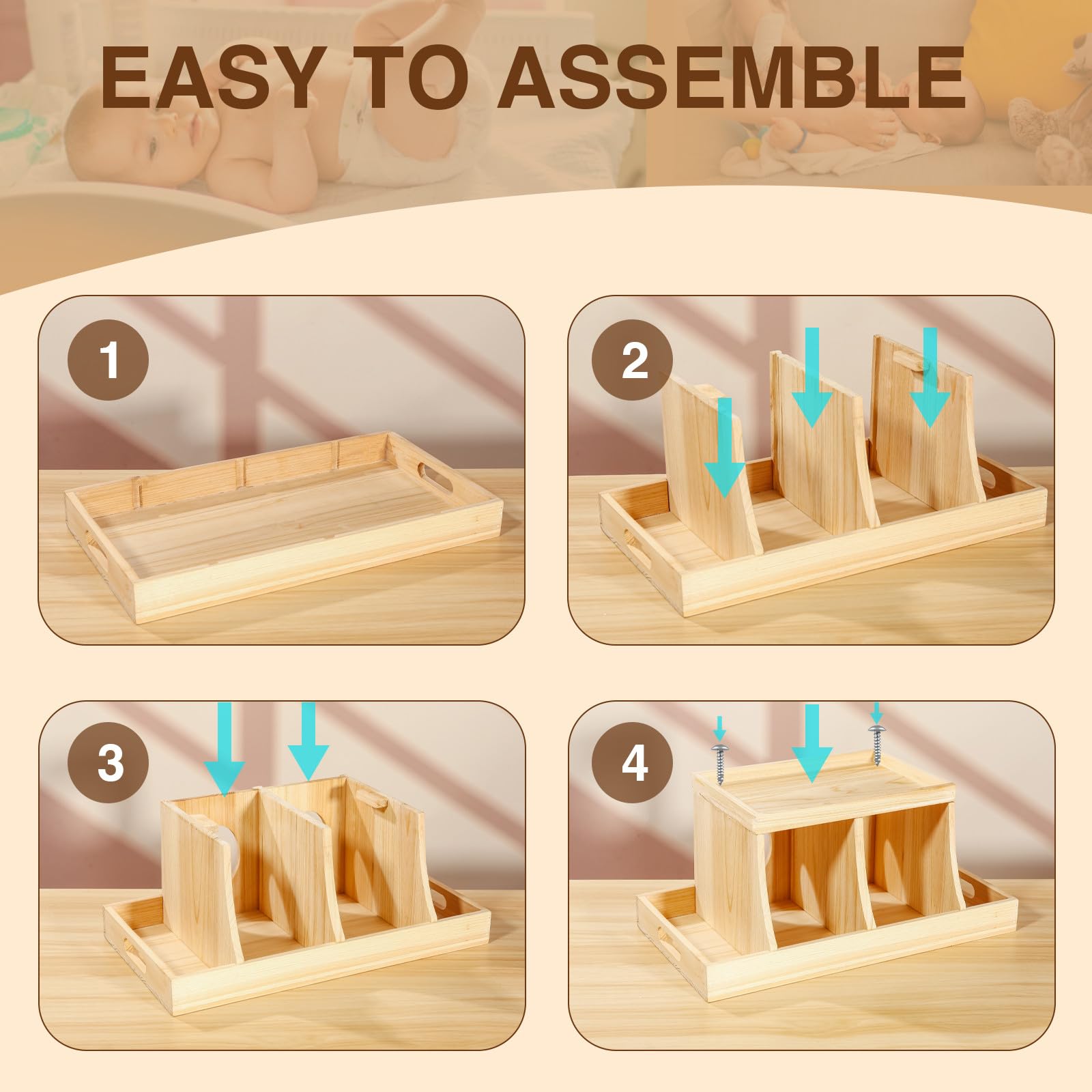 Three colors diaper organizer makes a thoughtful baby shower gift for new parents.